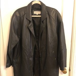 Vintage 90s Oversized Black Leather Jacket